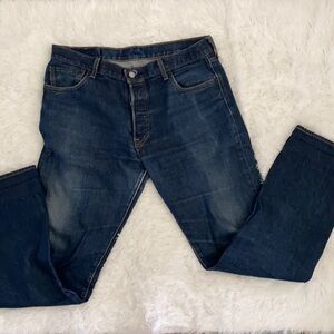 Levi’s button fly 501 medium wash denim jeans